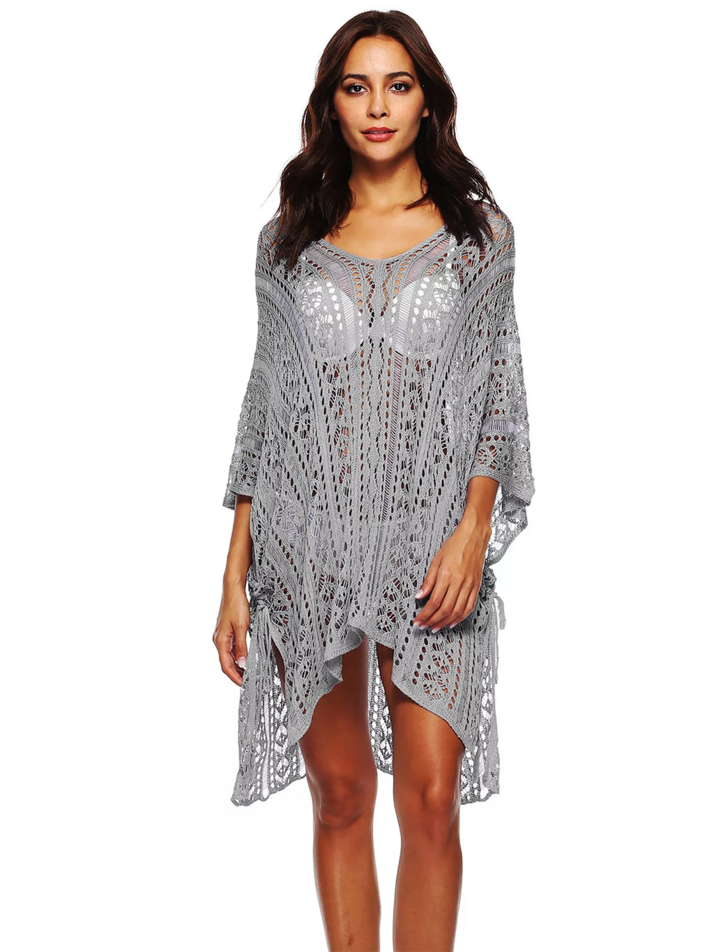 Crochet Knit V-Neck Cover-Up