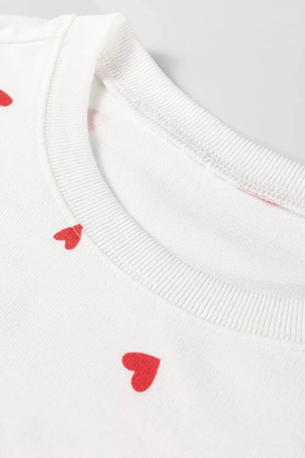 Hearts Printed Long Sleeve Top Drawstring Pants Lounge Set