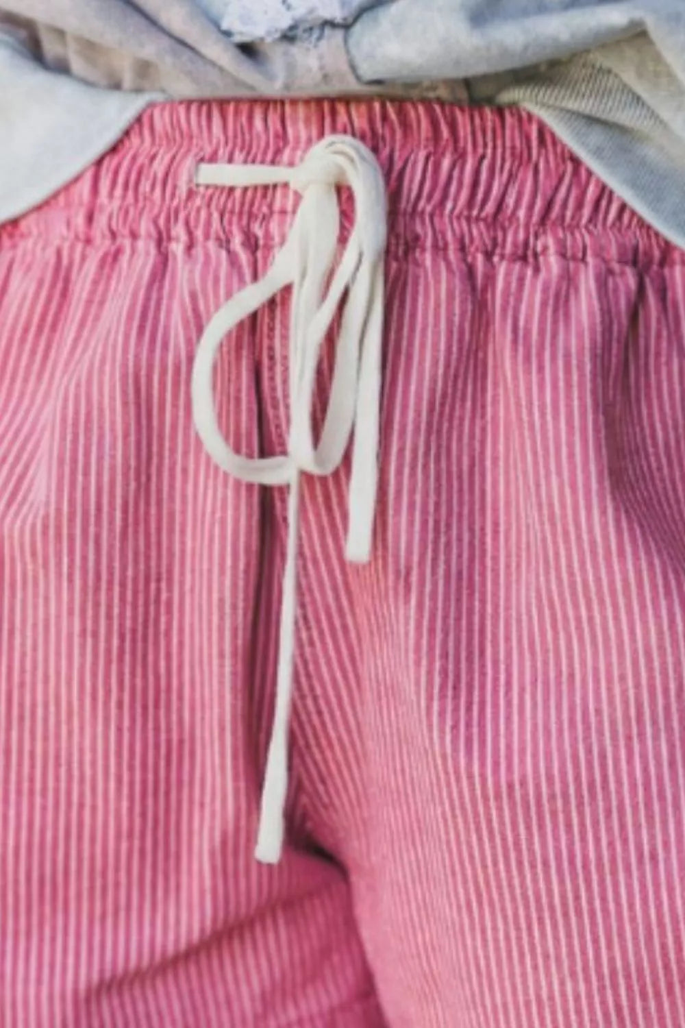 Striped Elastic Waist Casual Shorts