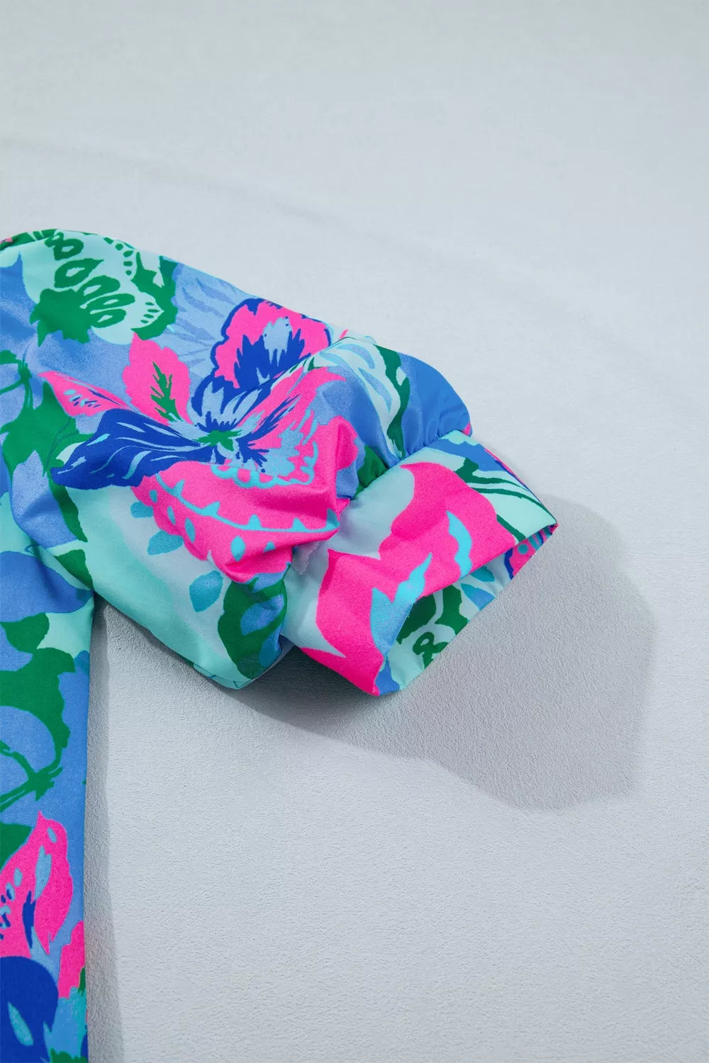 Floral Print V Neck Half Sleeve Blouse