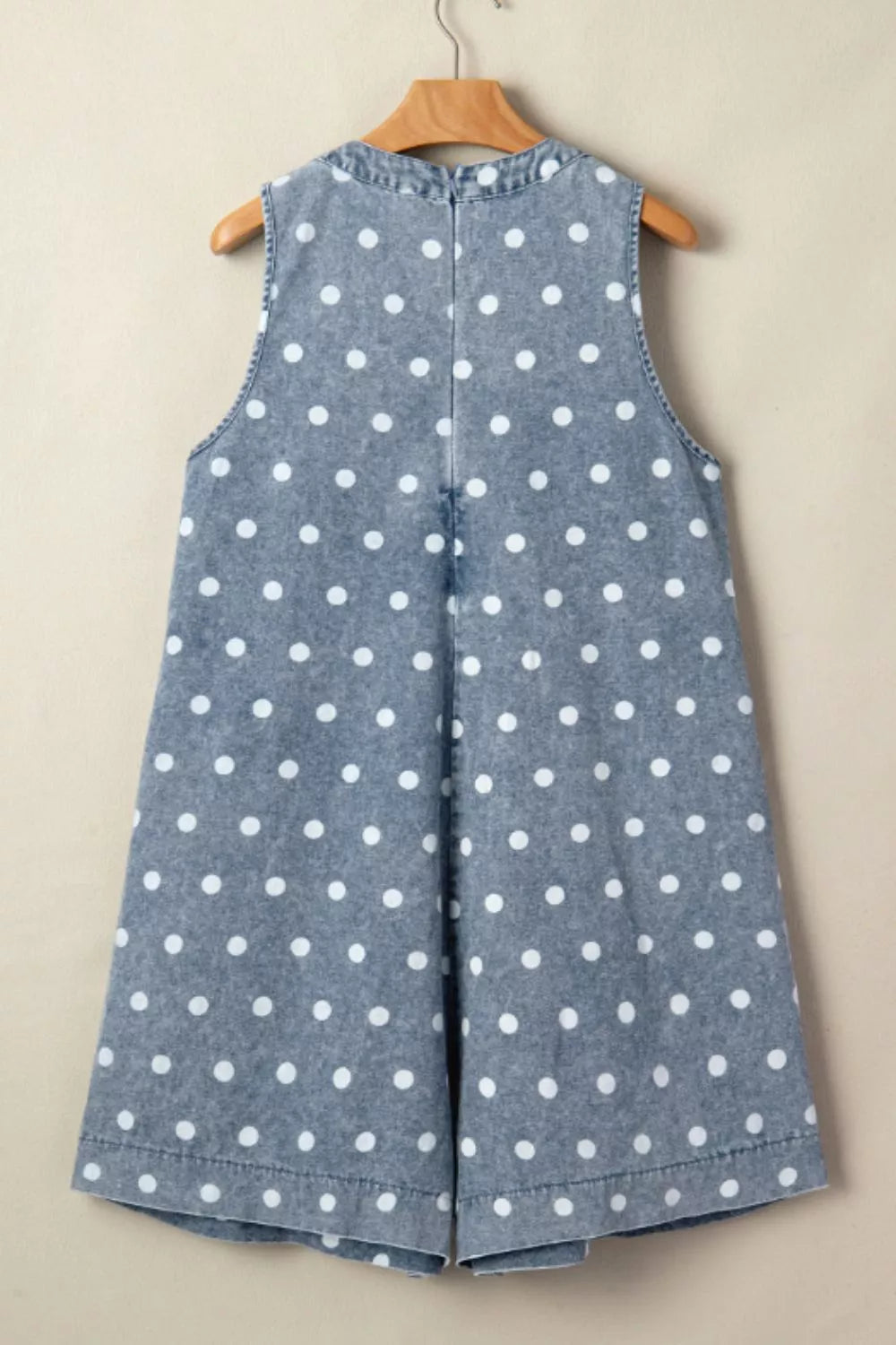Vintage Polka Dot Denim Romper