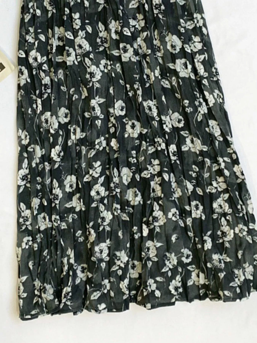 Floral Print Elastic Waist Midi Skirt