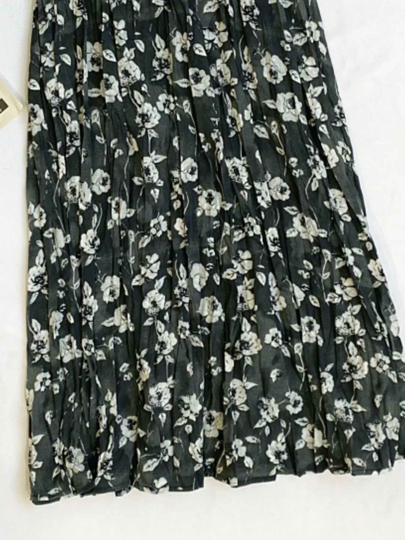 Floral Print Elastic Waist Midi Skirt