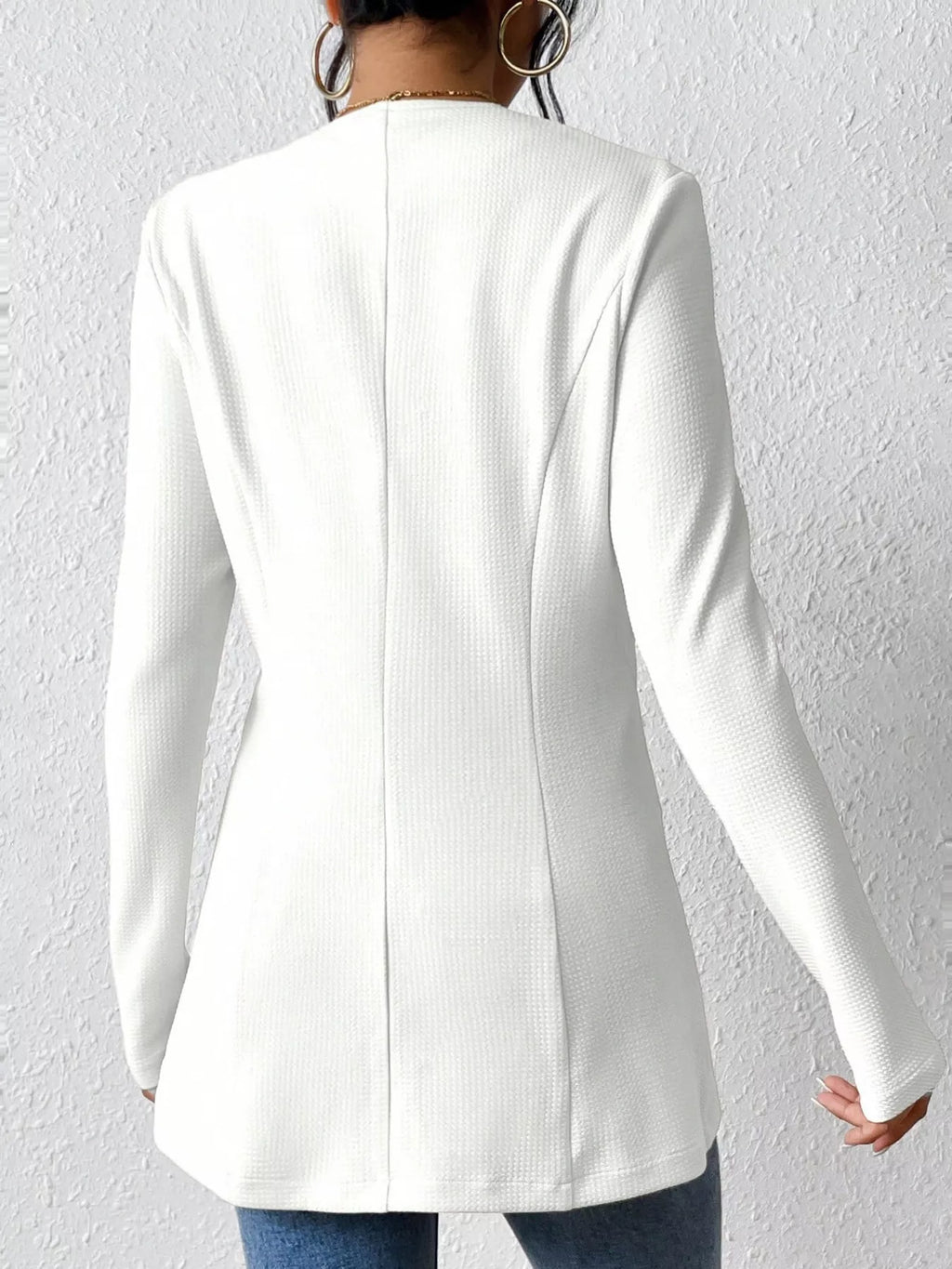 Single-Button Long Sleeve Blazer