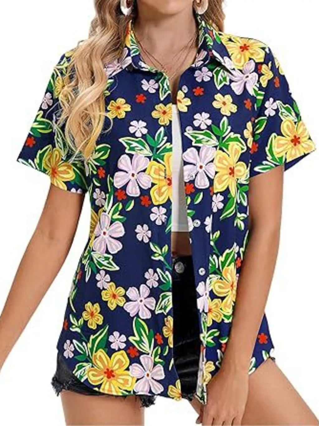 Plant Print Short Sleeve Shirt