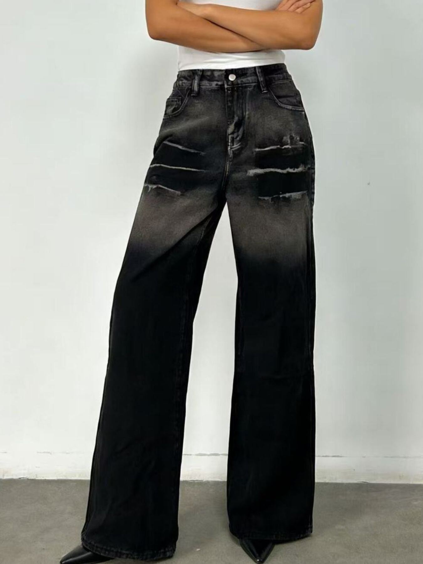 Washed Wide Leg Jeans