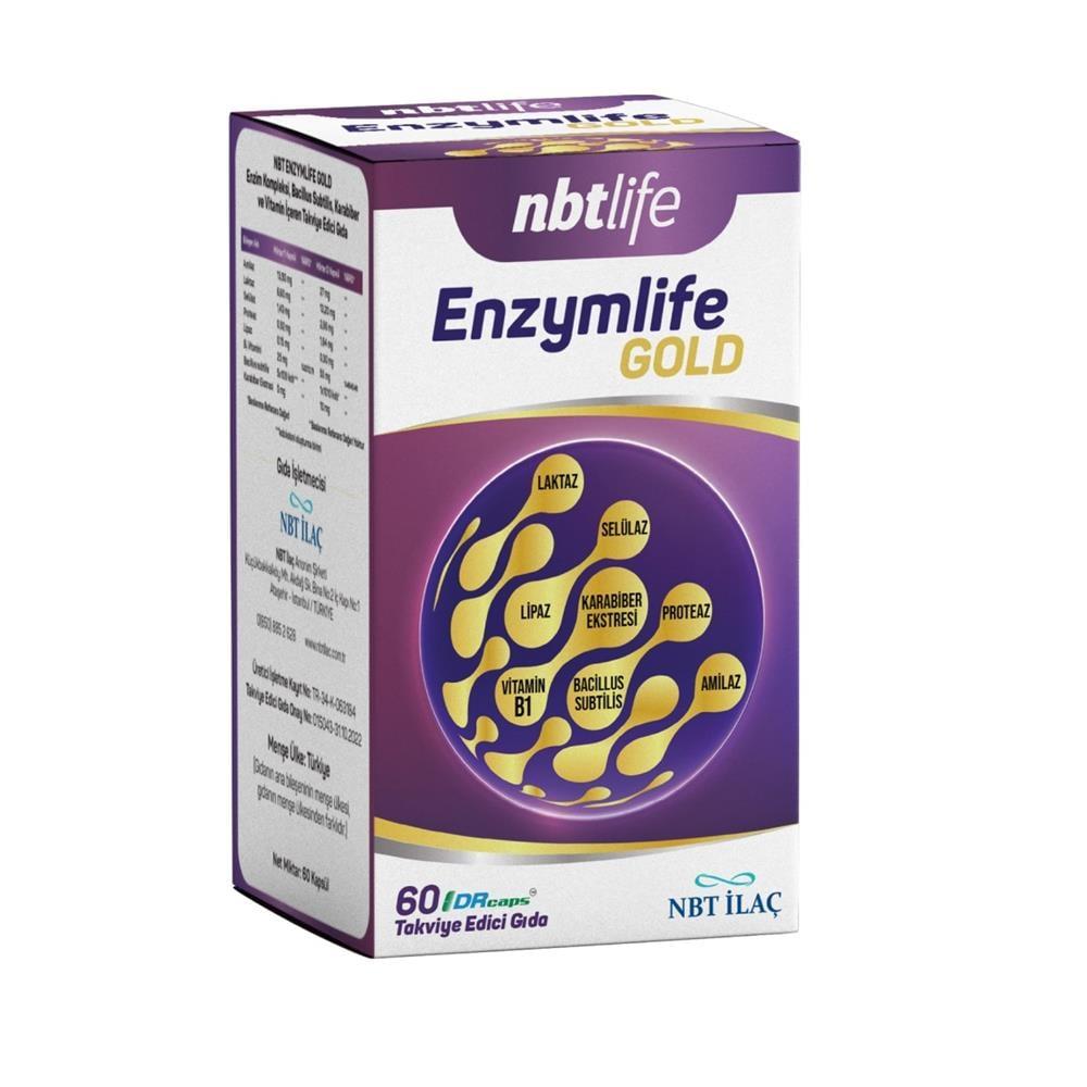 NBTLife Enzymlife Gold Probiotic Supplement - 60 Capsules for Gut Health Support and Digestive Enzyme Aid