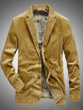 Men's Corduroy Button Up Casual Blazer