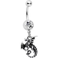 BodyCandy Clear Gem Dragon Dangle Belly Ring — main product shot