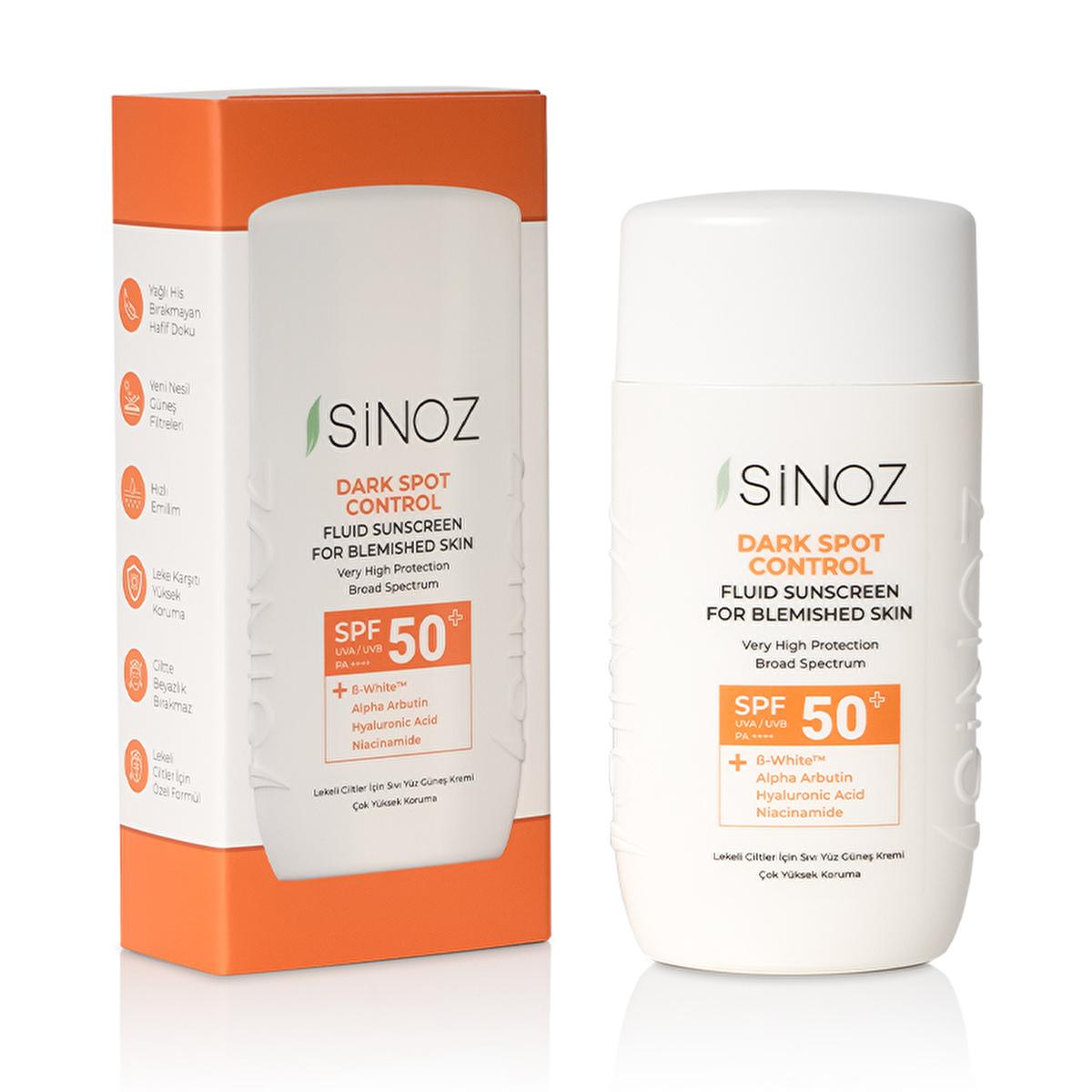Sinoz SPF50+ Sunscreen for Dark Spots: Brightening Facial Sunscreen with Alpha Arbutin & Hyaluronic Acid Ð Non-Greasy, Daily Sun Protection for Hyperpigmentation