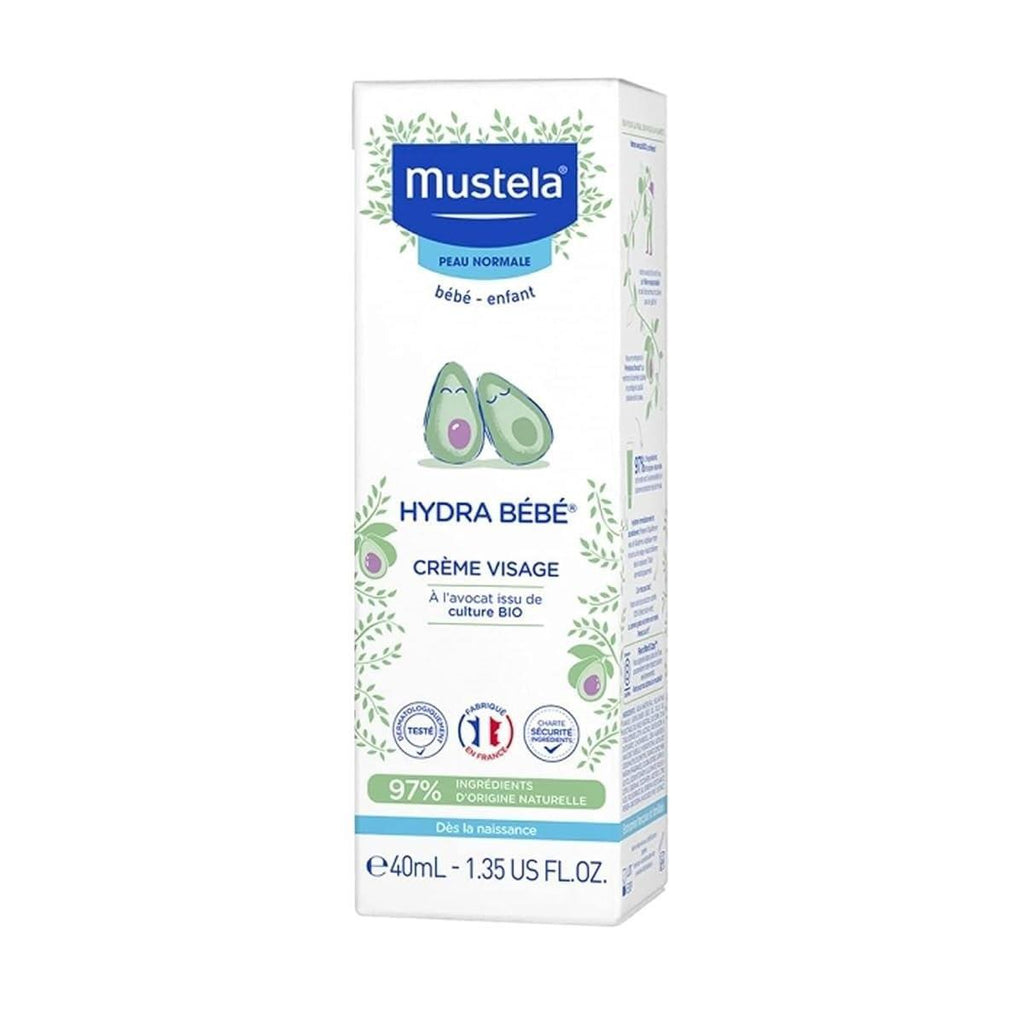 Mustela Hydra Bebe Baby Face Cream: Organic Avocado, Gentle Newborn Moisturizer for Sensitive Skin | Daily Hydration & Protection