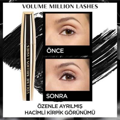 Loreal Paris Volume Million Lashes Mascara - Volumizing, Curling, Long-lasting Mascara for Fuller Lashes
