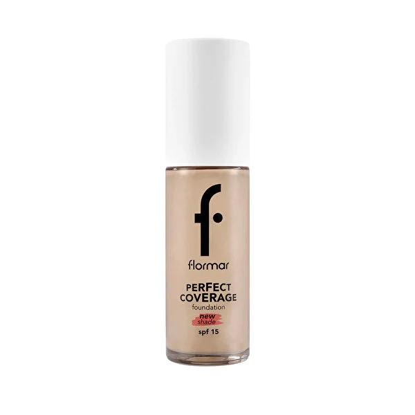 Flormar Perfect Coverage Foundation - High Coverage, Moisturizing & SPF15 - Ideal for Dry & Normal Skin