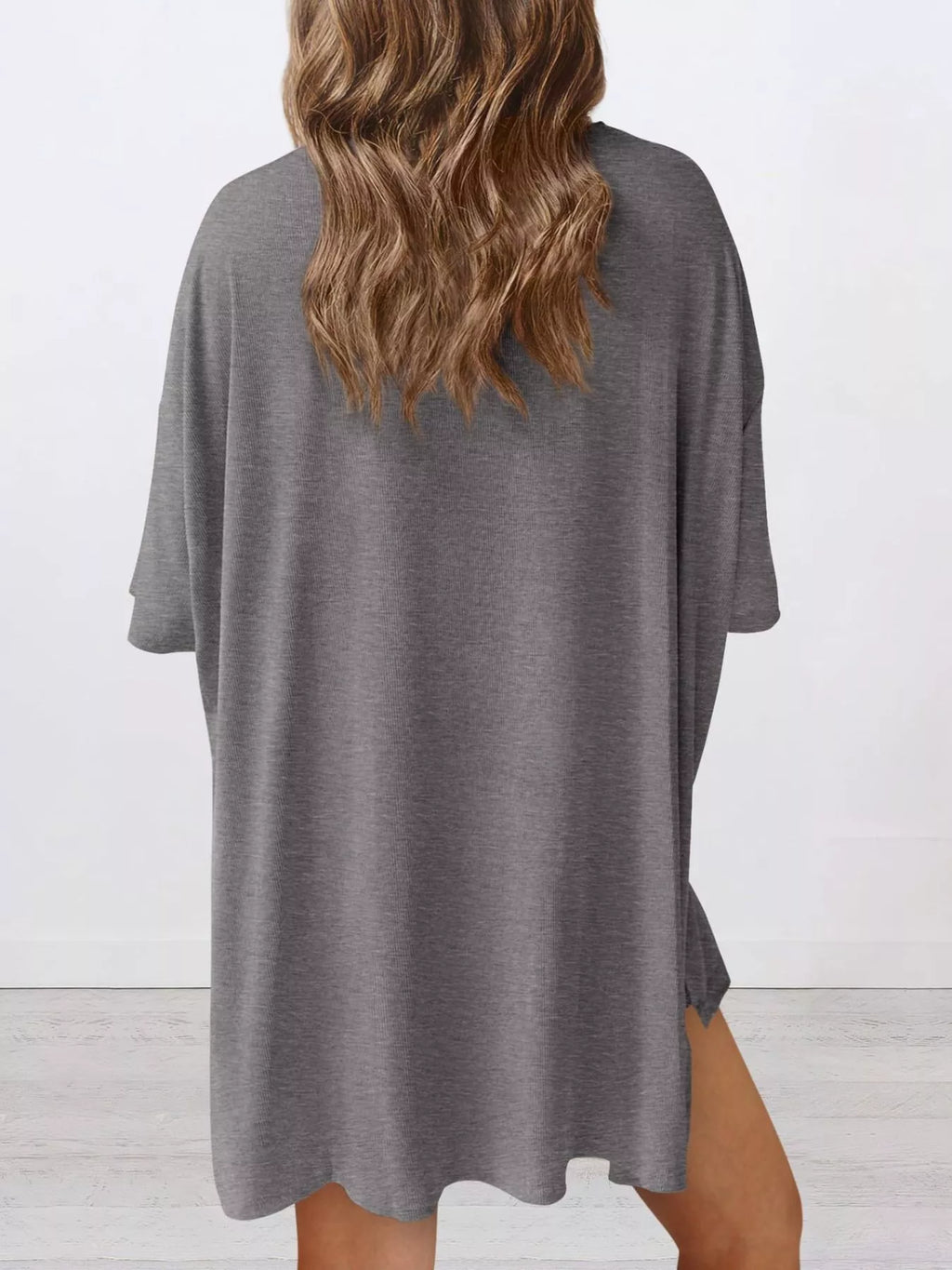 Full Size Relaxed Fit Round Neck Top and Shorts Two-Piece Set Plus Size