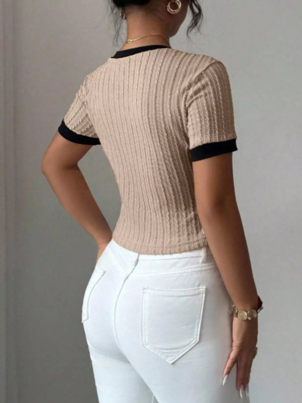 Contrast Trim Short Sleeve T-Shirt