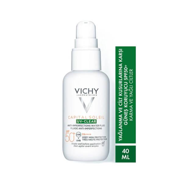 Vichy Capital Soleil UV-Clear SPF50+ Sunscreen for Oily & Acne-Prone Skin - Mattifying, Water-Resistant Formula