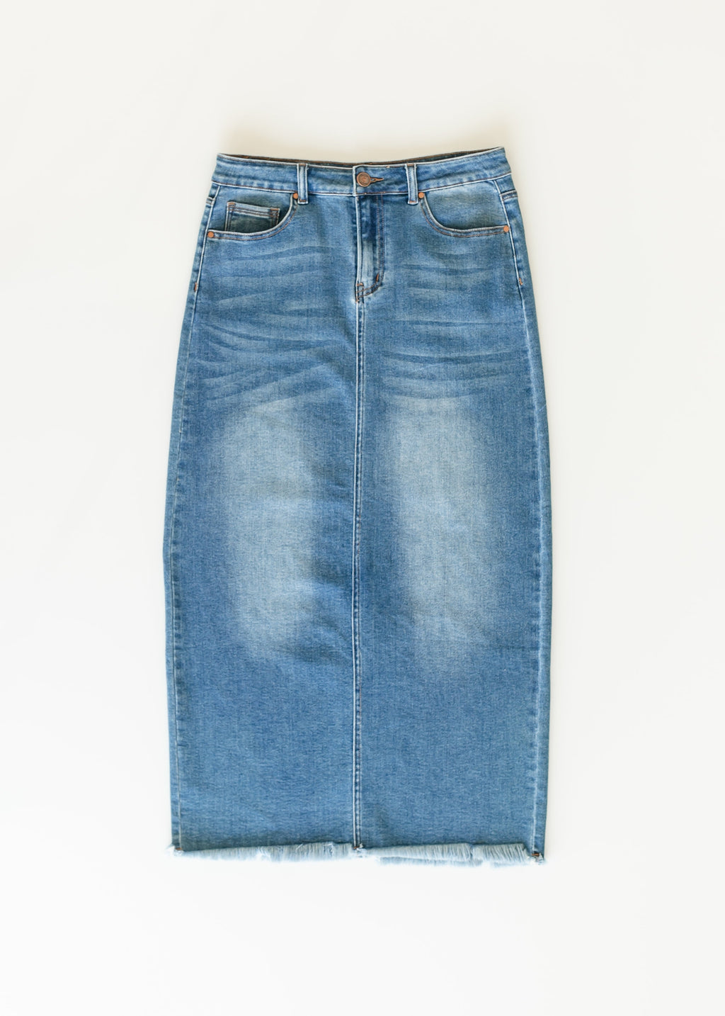 Inherit Co. Dakotah Raw Hem Long Denim Skirt - FINAL SALE — feature highlight