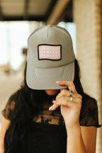 Wild Junkie Darlin' Patch Trucker Hat — construction detail