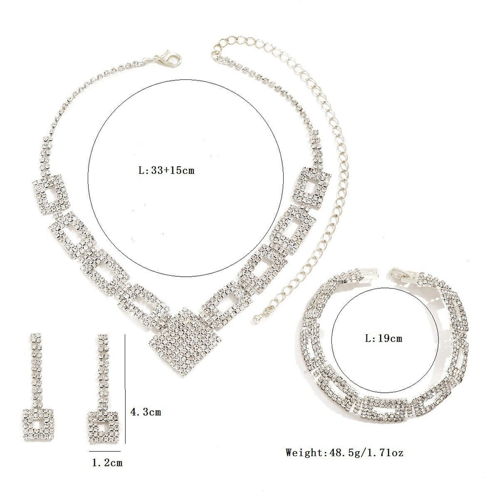 Mariam's Collection Dazzling 3-Piece Full Rhinestones Jewelry Set (MAC317) — detail shot 8