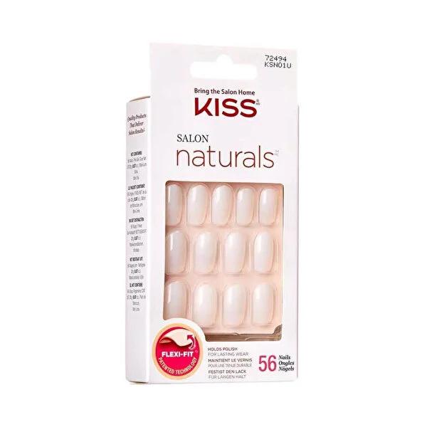 Kiss Salon Naturals False Nails: Long Oval Acrylic Tip, Natural Look - 28 Count for Salon Quality at Home