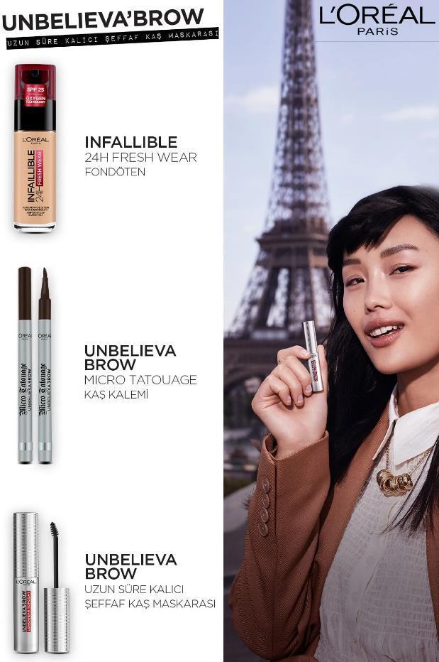 L'Oreal Paris UnbelievaBrow: Longwear Eyebrow Topcoat - Waterproof Smudge-Proof, 30H Hold - Clear Brow Mascara for Lasting Definition