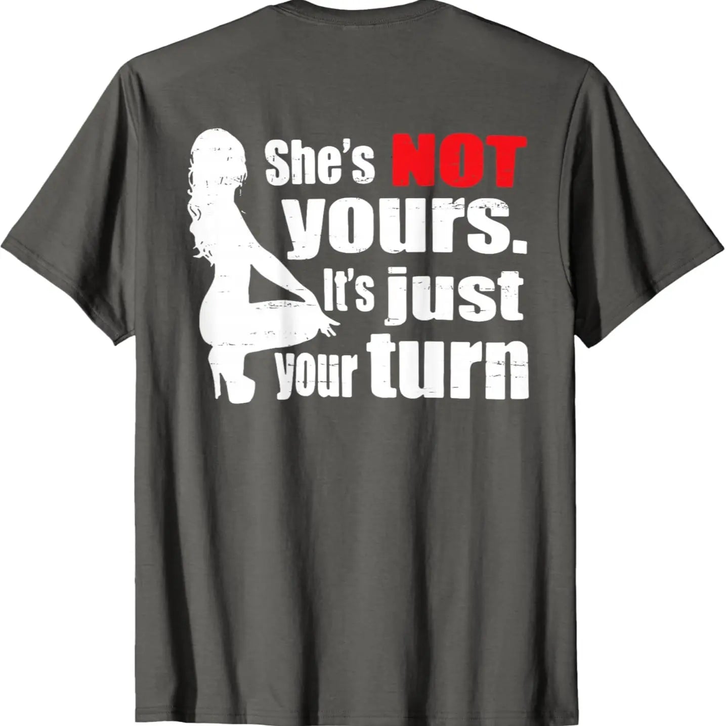 "She Is Not Yours It Is Just Your Turn" T-Shirt – Retro Funny Back Print Graphic Tee