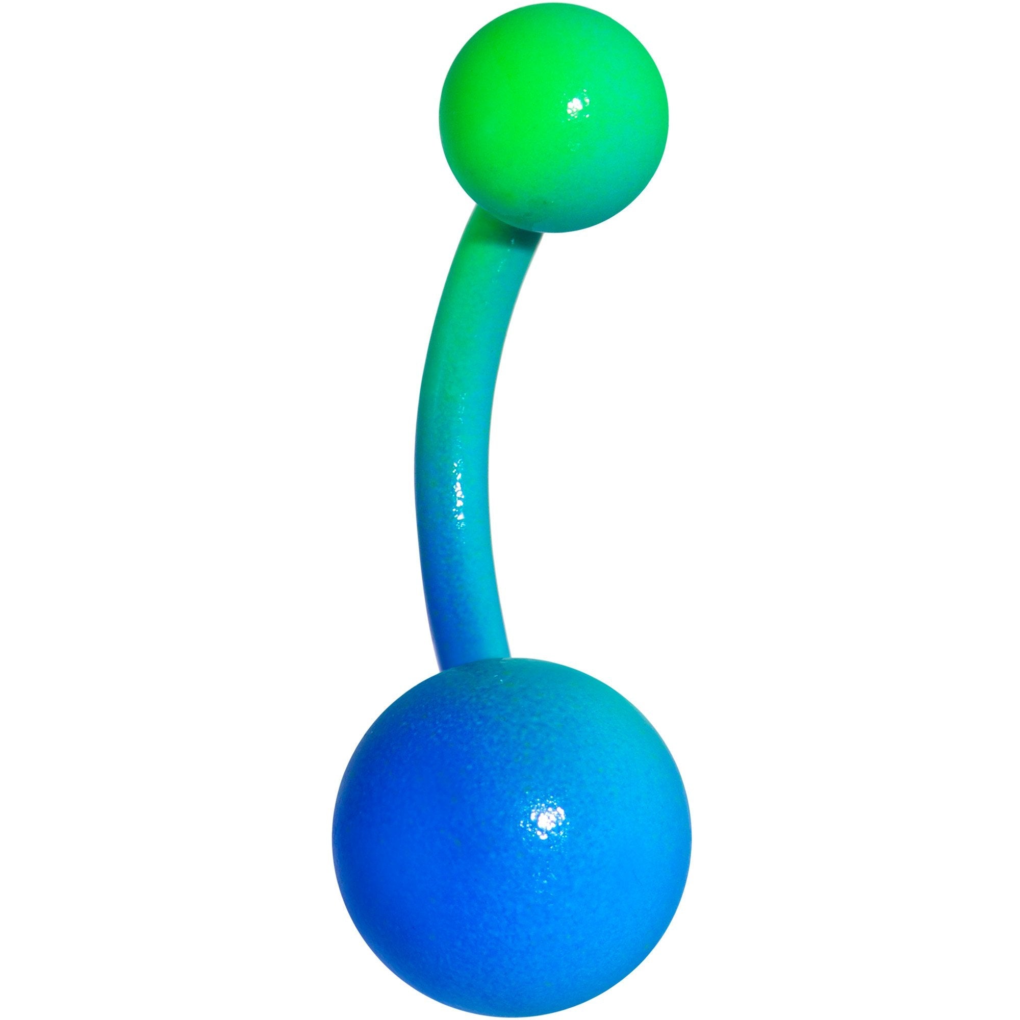 BodyCandy 14G 3/8 Color Plated Blue Green Fade Belly Ring — main product shot