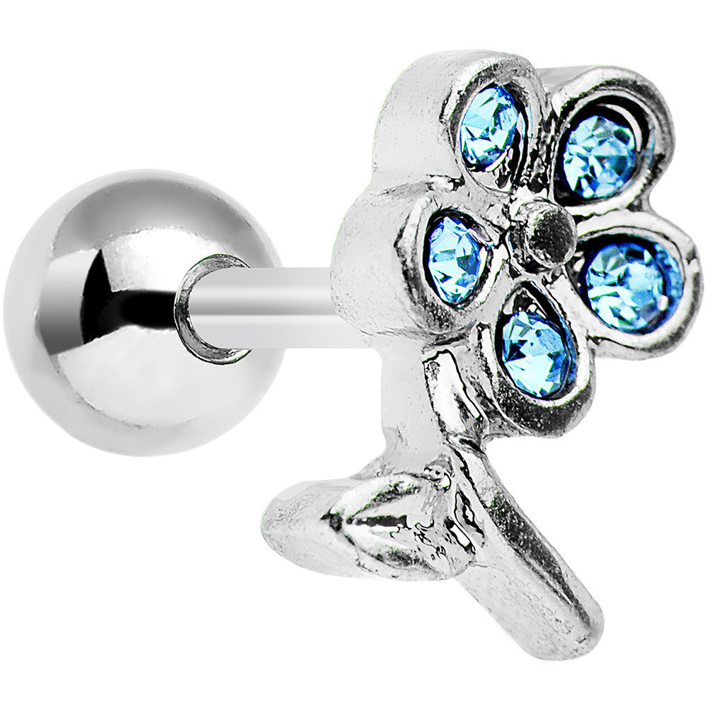 BodyCandy 16G 1/4 Aqua Gem Petal Flower Right Ear Cartilage Earring — main product shot