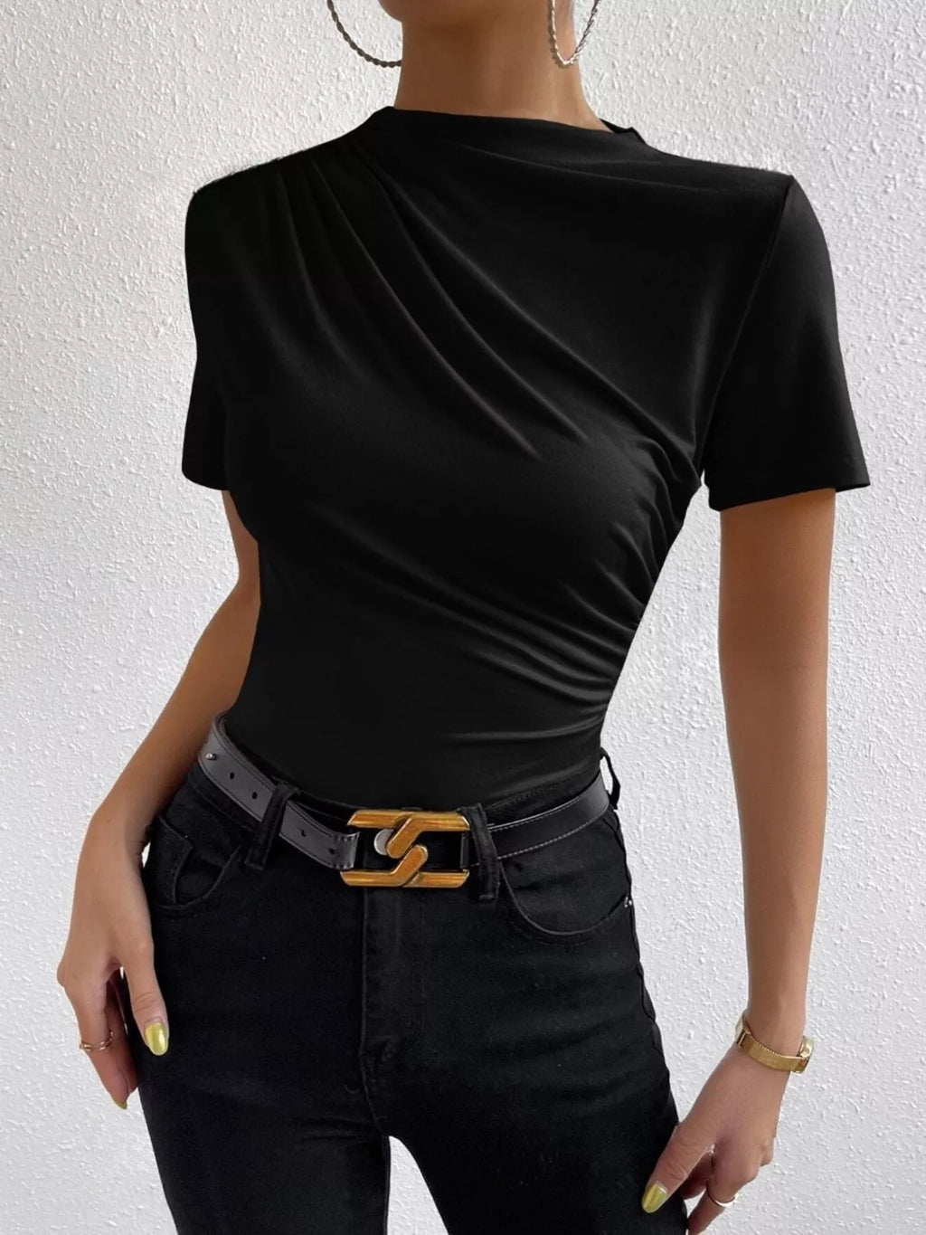 Ruched Short Sleeve T-Shirt