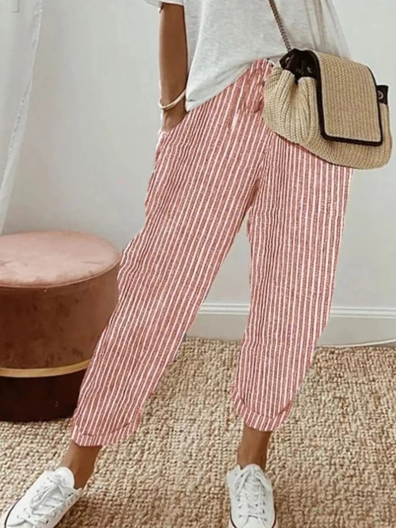 Striped Cropped Pants