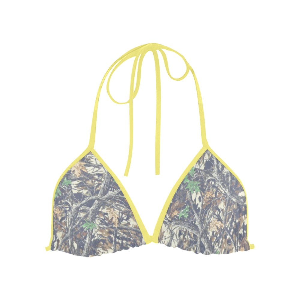 Luckless Outfitters Faded Camo Triangle Bikini Top — size reference