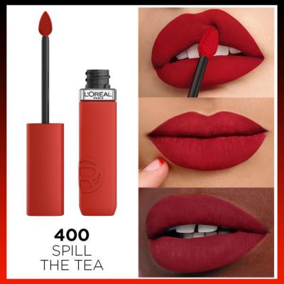 Loreal Paris Infaillible Matte Resistance Liquid Matte Lipstick - 400 Spill The Tea, Transfer-Resistant, Moisturizing, Long-Lasting Matte Finish