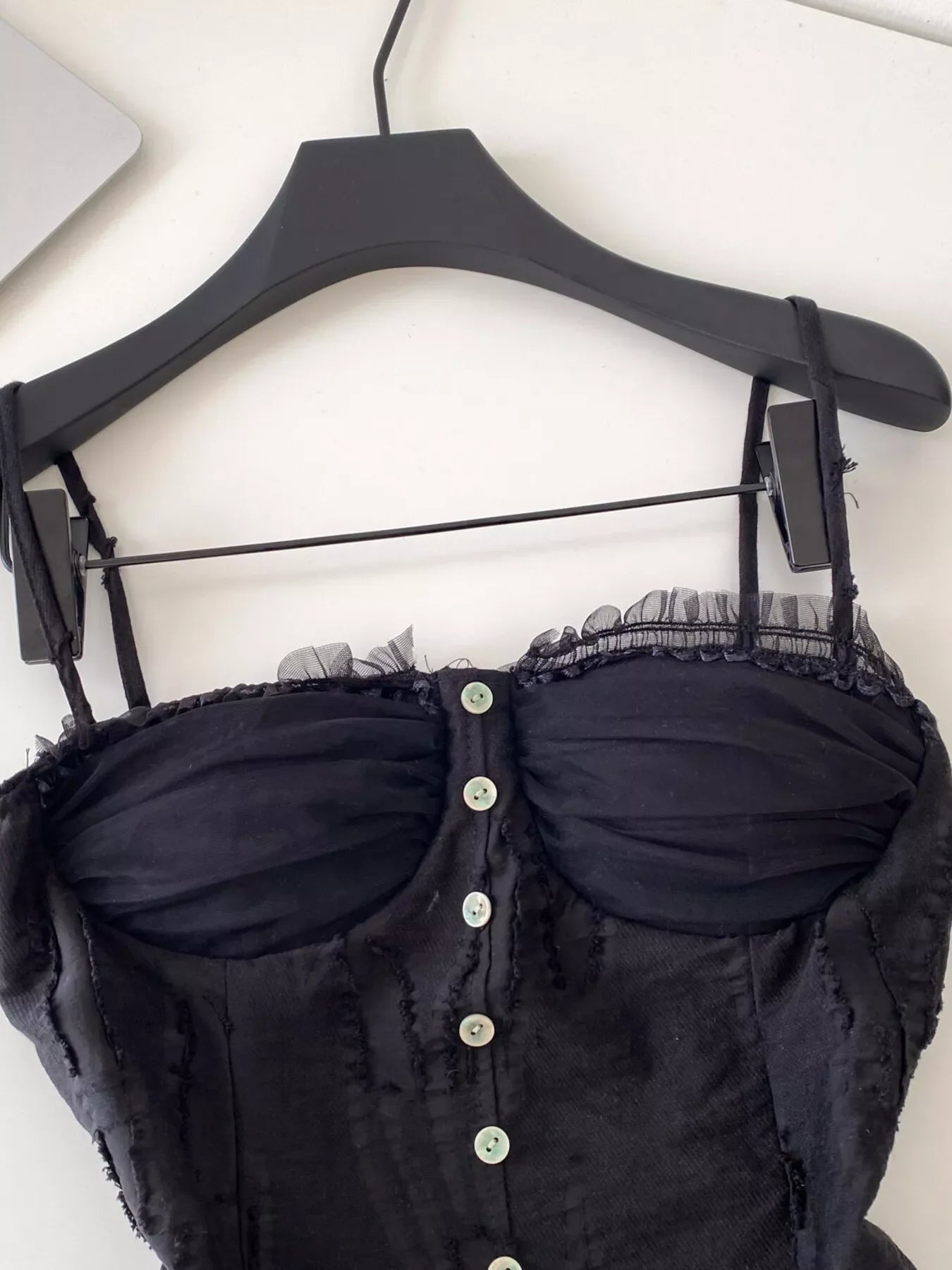 Lace Trimmed Ruffled Hem Tank
