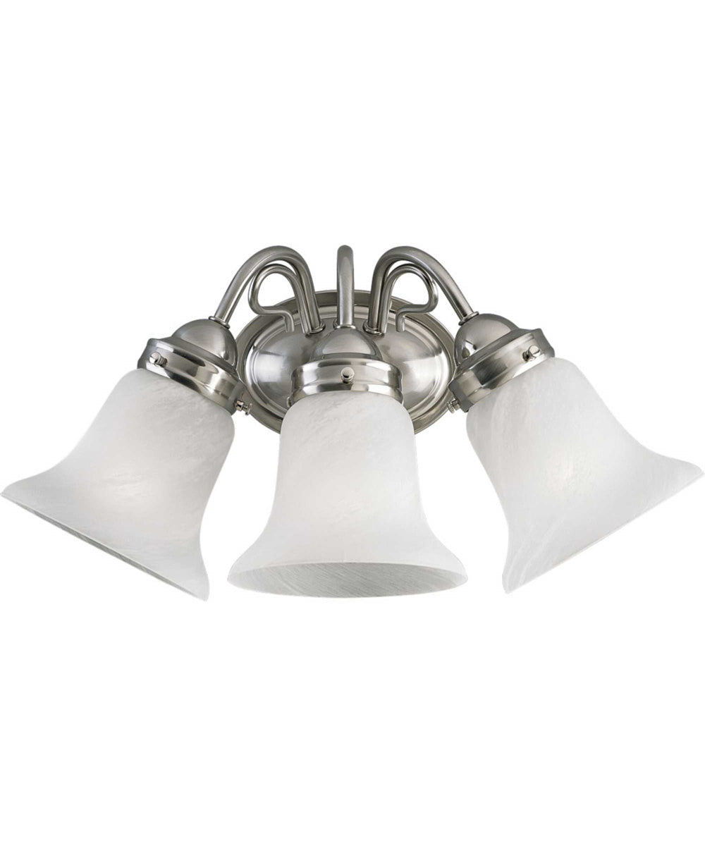 OPEN BOX Bedford 3-Light Etched Alabaster Glass Traditional Bath Vanity Light Brushed Nickel – LampsUSA, view 6