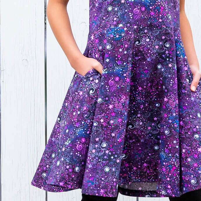 Princess Awesome & Boy Wonder Deep Field Galaxies Sleeveless Play Dress with Pockets — dresses category context