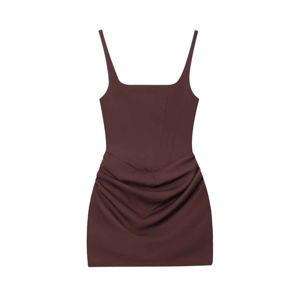 Sleeveless Bodycon Tie-Up Short Dress Cross