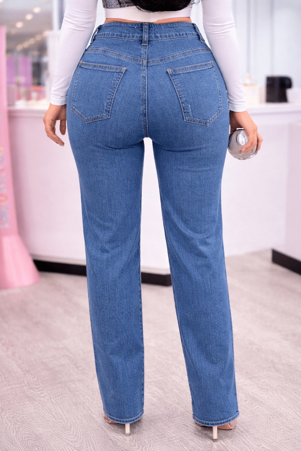 Deliah Cutout Straight Leg Jean