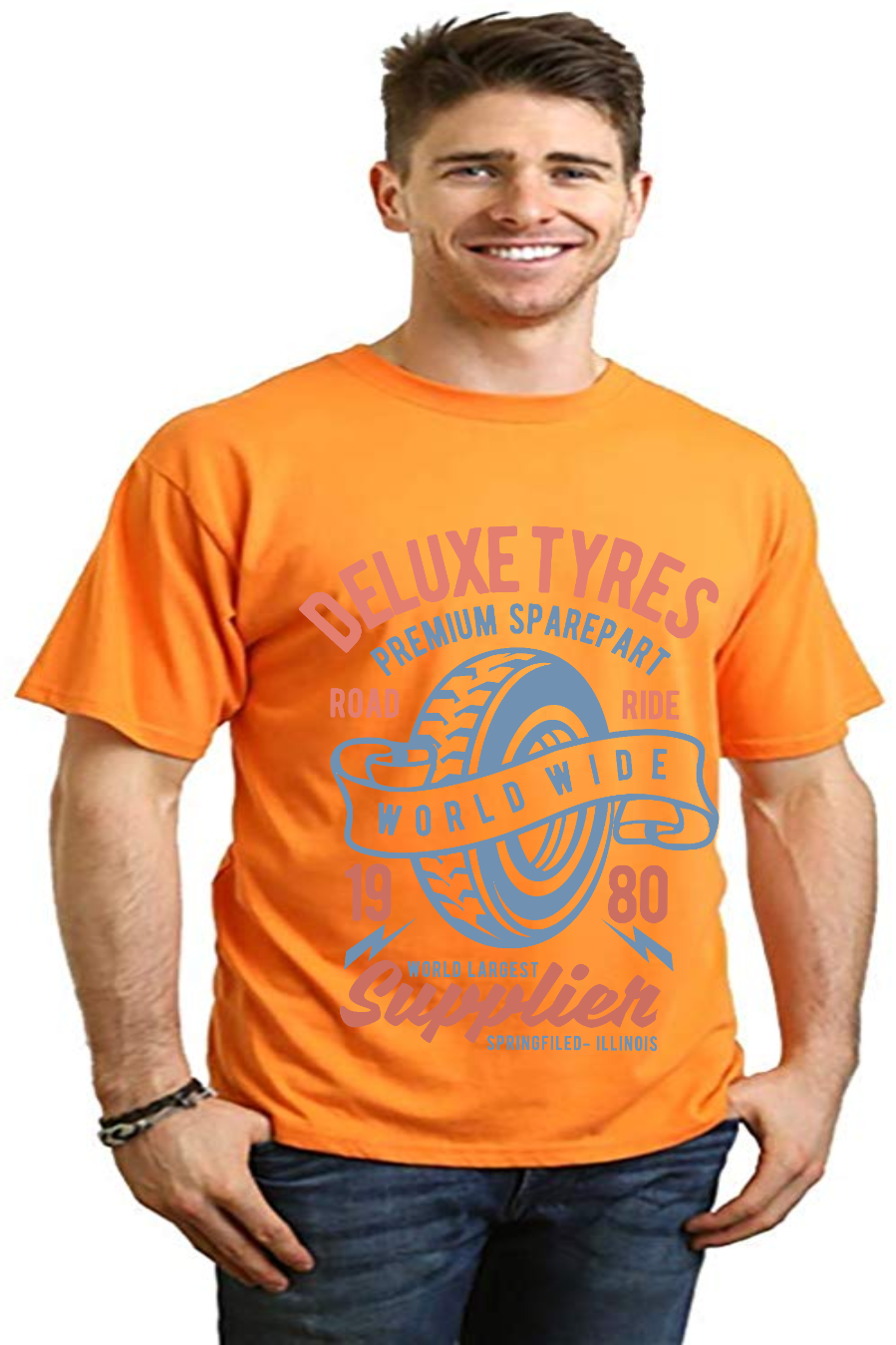 Spun Bamboo Deluxe Tyres Men's Bamboo Viscose/Organic Cotton Short Sleeve Graphic T-Shirt — packaging