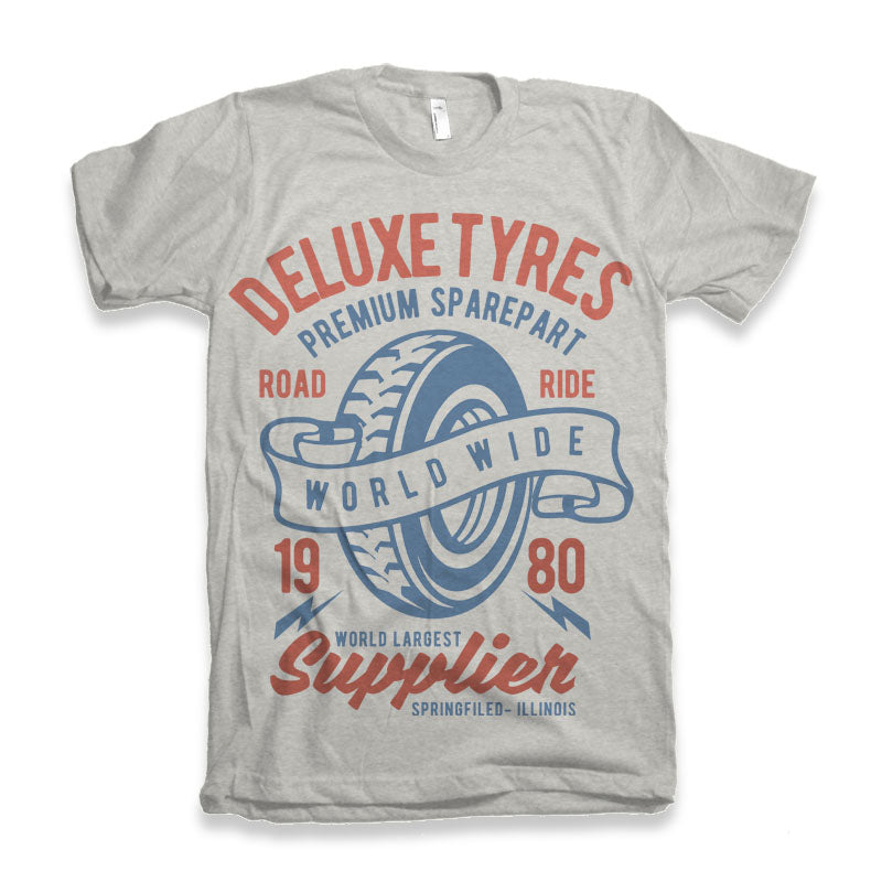 Spun Bamboo Deluxe Tyres Men's Bamboo Viscose/Organic Cotton Short Sleeve Graphic T-Shirt — detail close-up
