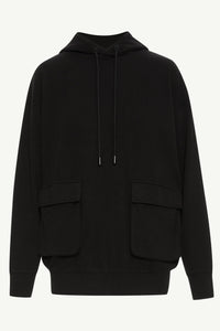 Demi Oversized Cargo Pocket Hoodie - Black Clothing Veiled 