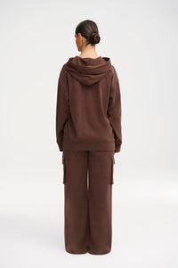 Demi Oversized Cargo Pocket Hoodie - Brown Clothing Veiled 
