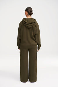 Demi Wide Leg Cargo Pocket Pants - Khaki Green Clothing Veiled 