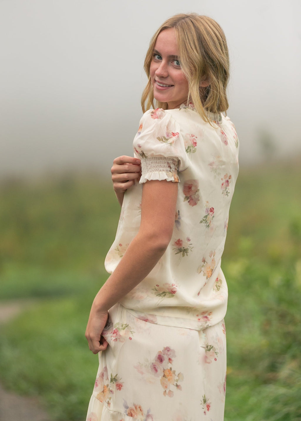 Inherit Co. Dempsey Puff Short Sleeve Top — in-use photo