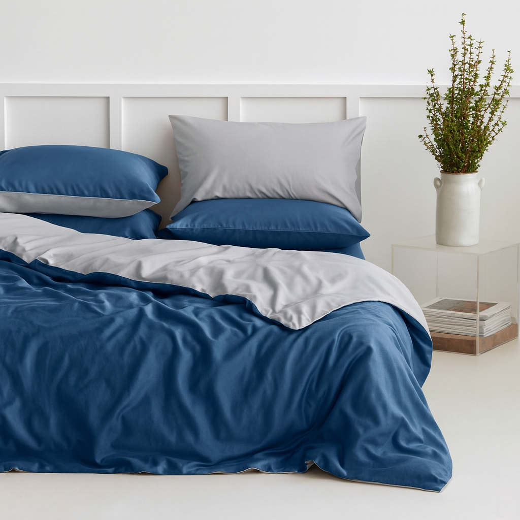 Two-Tone Bamboo Duvet Cover + 2 Shams Set – Pure Fiber, view 8