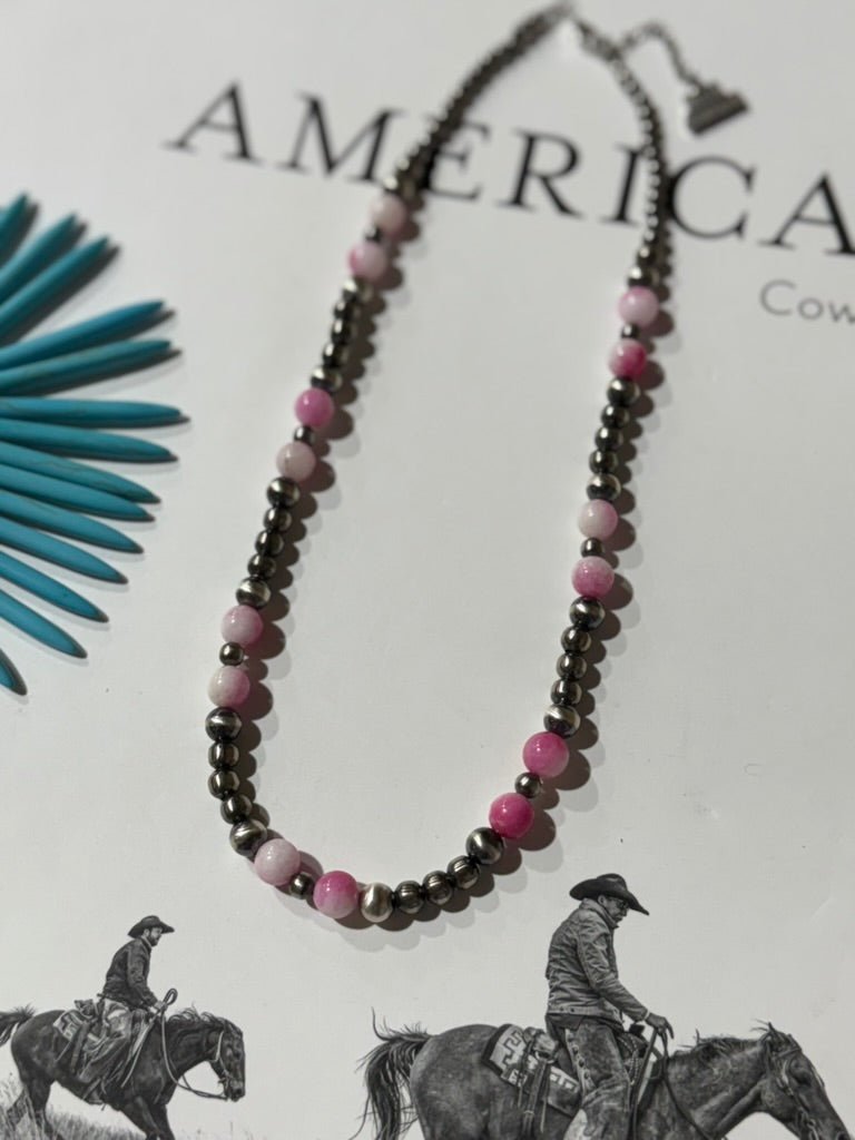 Wild Junkie Sterling Silver Desert Rose Beaded Necklace — side view