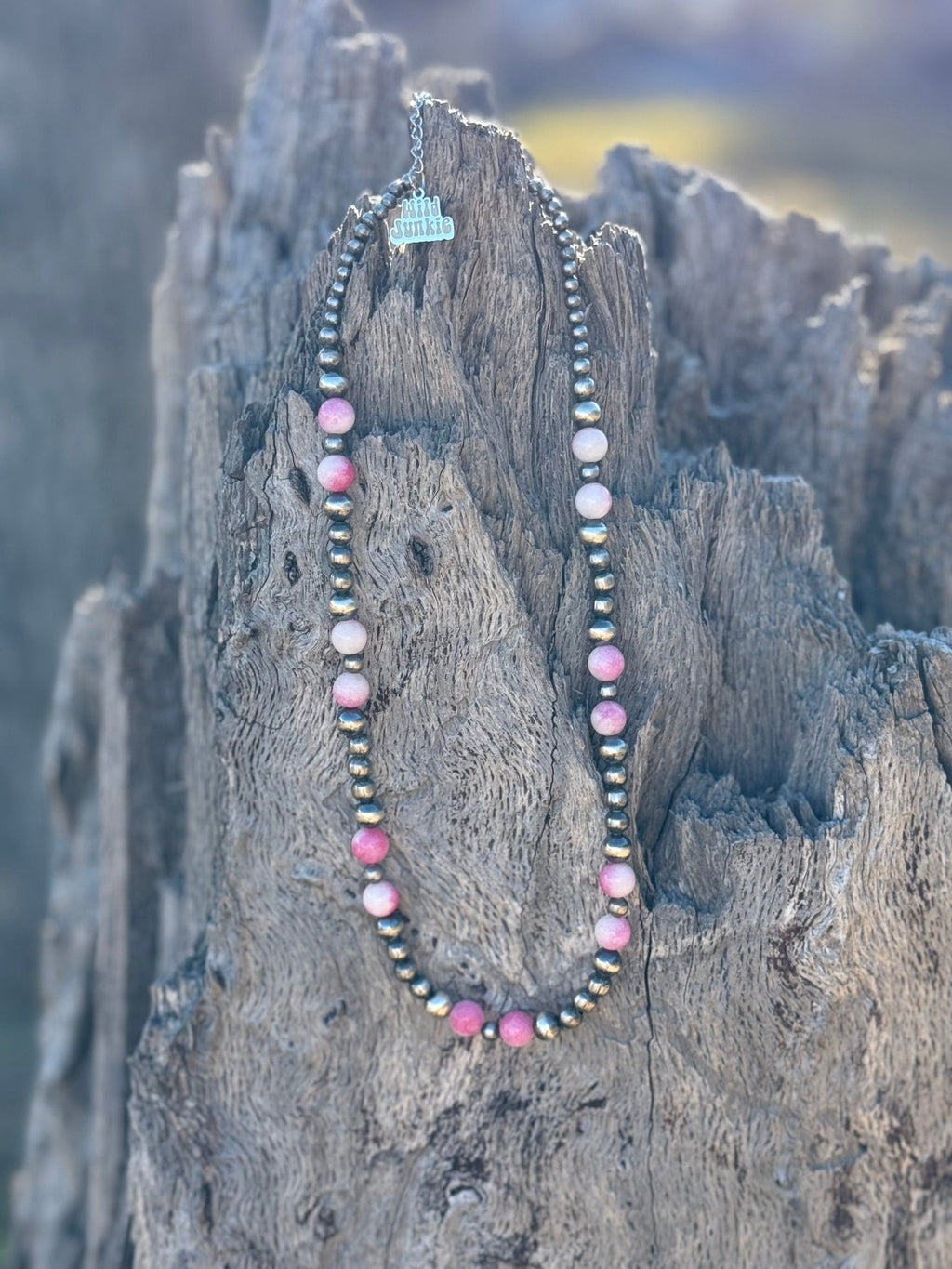 Wild Junkie Sterling Silver Desert Rose Beaded Necklace — alternative angle