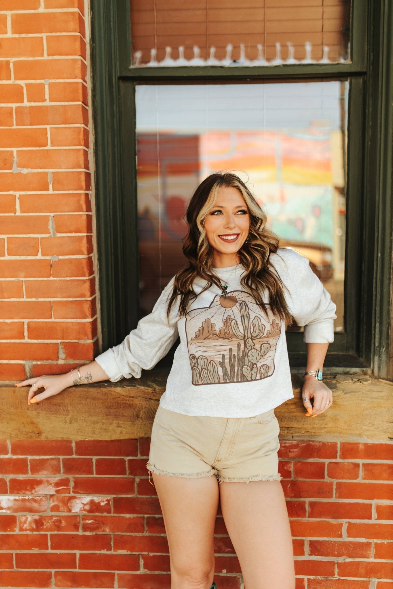 Wild Junkie Cattle Tag Raw Hem Graphic — side view