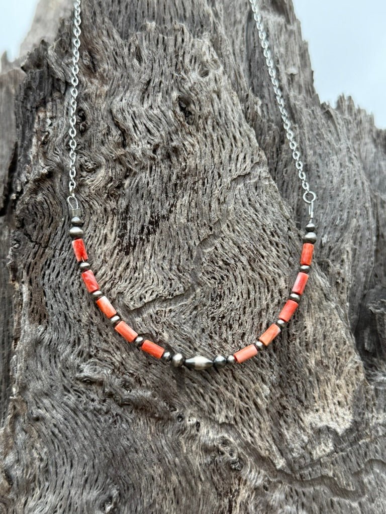 Wild Junkie Desert Sunset Heishi Beaded Necklace — main product shot