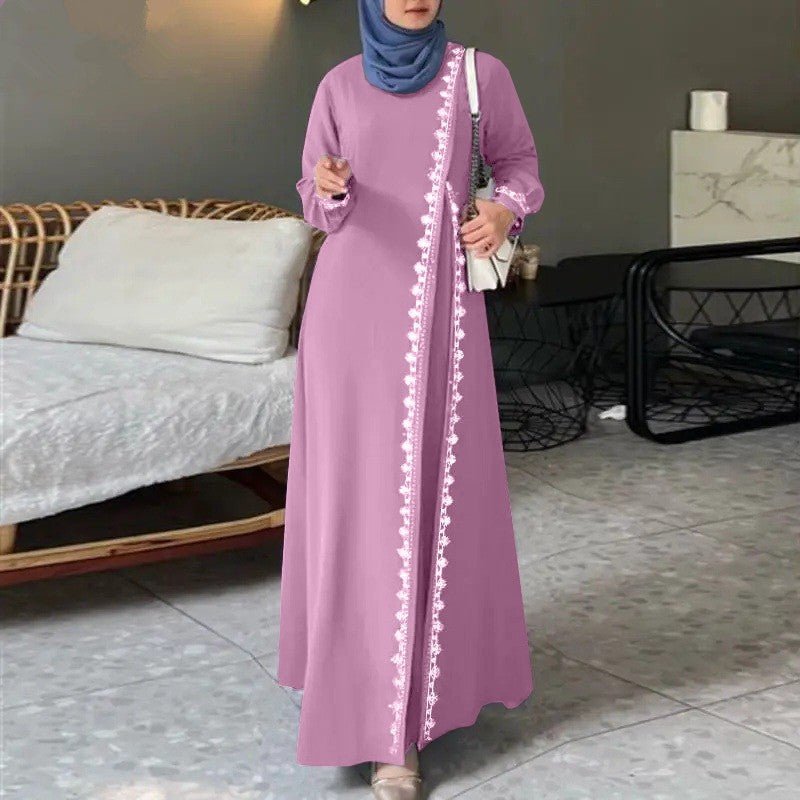 Mariam's Collection Designer Casual Abaya With Lace Detailing (MA146) — construction detail