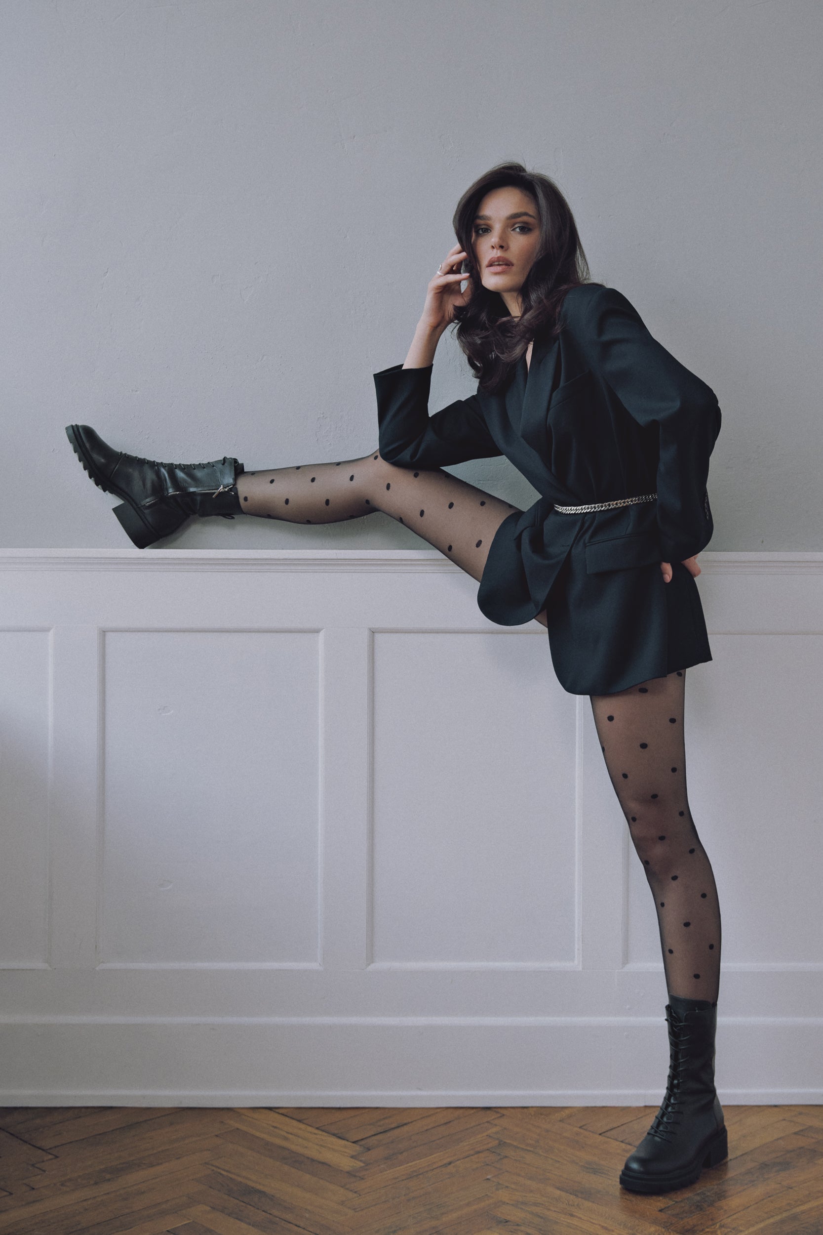 TheRanok.com Fantasy Tights Conte Desire - Polka Dots — back view